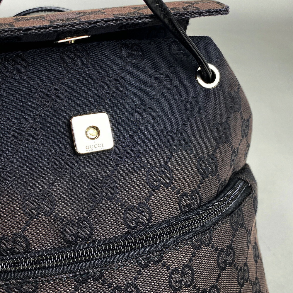 Gucci GG patterned backpack bag GG canvas brown black - Picture 3 of 7